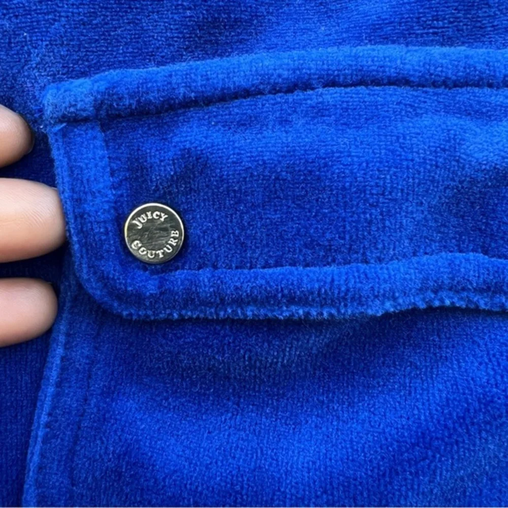 Juicy‎ Couture Jogger Pants Women's Size XS Blue Velour w Back Pockets Cozy Y2K - Picture 13 of 17